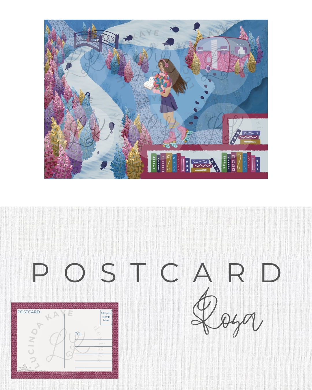 Postcard - Rosa